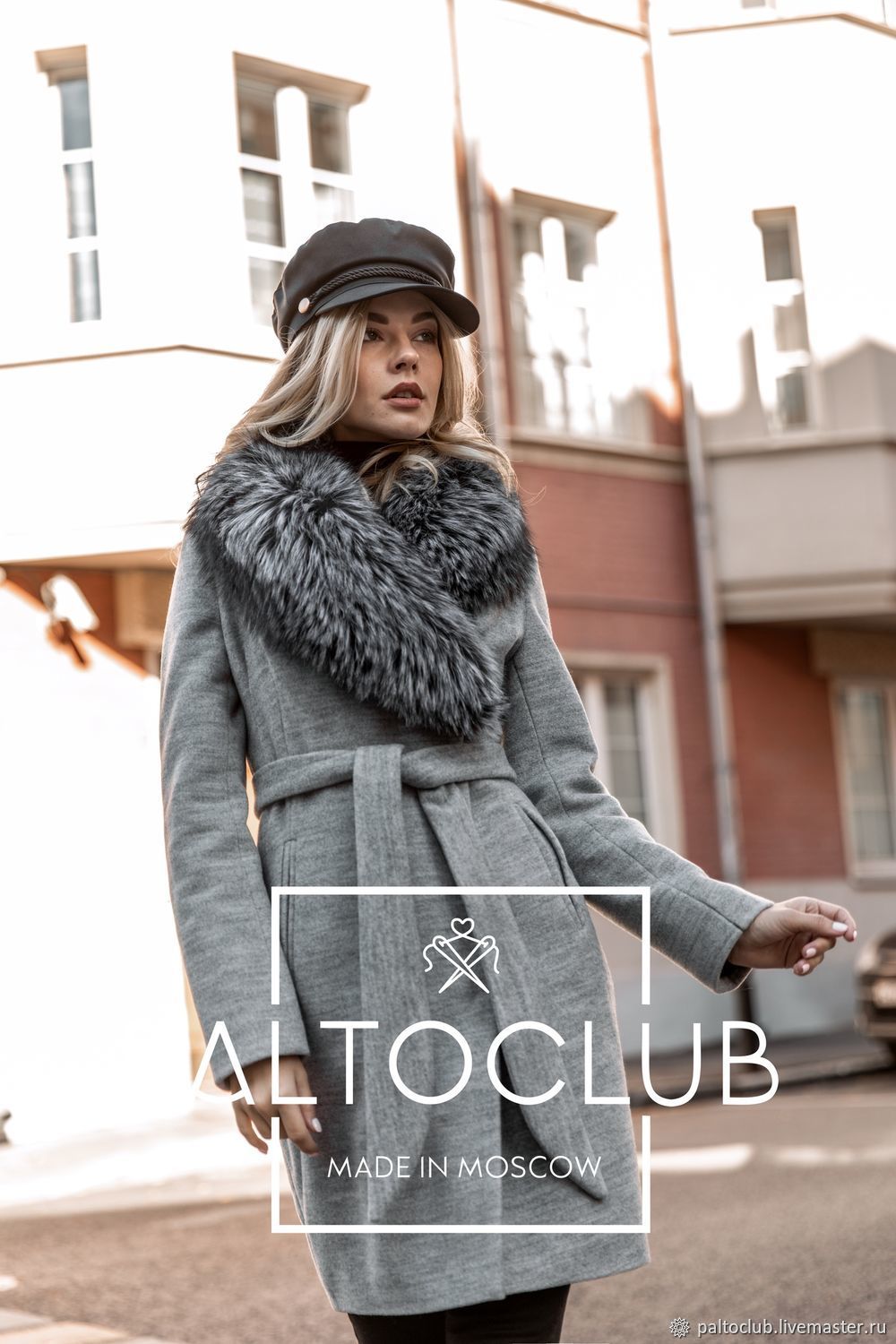 Женские пальто с меховым воротником купить в интернет магазине Pompa