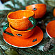 New Year Mandarin! Decorative vase handmade ceramics. Single Tea Sets. JaneCeramics. My Livemaster. Фото №5
