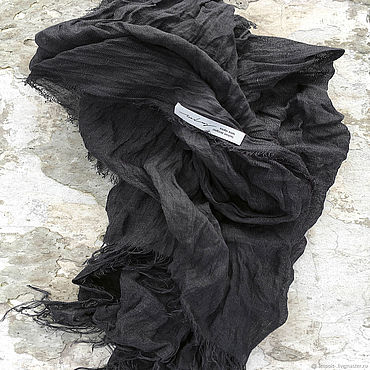 Аксессуары ручной работы. Ярмарка Мастеров - ручная работа Платок изо льна BLACK. Handmade.