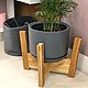 Подставка для цветов "Ursa" S, массив дуба. Цветочные подставки. Lagom Home Wood. Интернет-магазин Ярмарка Мастеров.  Фото №2