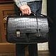 Briefcase bag, men's, crocodile leather, Men\'s bag, St. Petersburg,  Фото №1