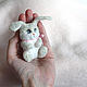 Bunny brooch made of wool. Brooches. handmade toys by Mari (handmademari). Online shopping on My Livemaster.  Фото №2