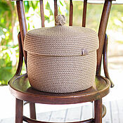 Для дома и интерьера handmade. Livemaster - original item Basket made of jute cord with lid. Handmade.