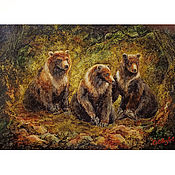 Картины и панно handmade. Livemaster - original item Bear Oil painting Animals painting forest landscape. Handmade.
