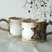 Посуда handmade. Livemaster - original item Set 2 cups of Rustic Vintage. Handmade.