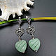 Long silver earrings with carved aventurine. Earrings. Jewelry just for You (G-Korchagina). My Livemaster. Фото №5