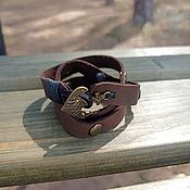 Украшения handmade. Livemaster - original item Bracelet winding of leather Anchor. Handmade.