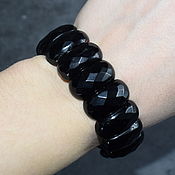Украшения handmade. Livemaster - original item Natural Black Onyx Bracelet with a cut. Handmade.