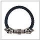 Men's leather bracelet No. 13 accessories steel 316L, Regaliz bracelet, Pyatigorsk,  Фото №1