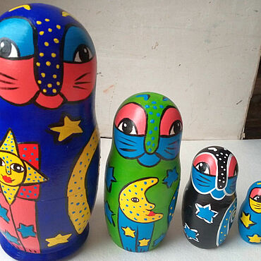 Русский стиль ручной работы. Ярмарка Мастеров - ручная работа Матрешка кошка. Handmade.