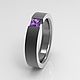 Titanium ring with Amethyst. Rings. asgdesign. My Livemaster. Фото №6