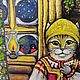  622. Разделочная доска Киса-мастерица. Утварь. Татьяна - шкатулки для души. Ярмарка Мастеров.  Фото №6