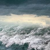 Картины и панно handmade. Livemaster - original item Storm at sea interior painting, Abstract Seascape poster. Handmade.