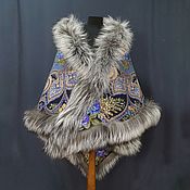 Аксессуары handmade. Livemaster - original item Shawl with fur 
