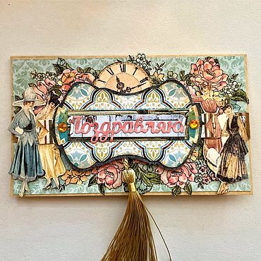 Открытки ручной работы. Ярмарка Мастеров - ручная работа Открытка в стиле Винтаж. Handmade.