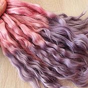 Материалы для творчества handmade. Livemaster - original item Hair for dolls is natural (Ombre two colors Pink/Lavender. Handmade.