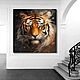 Картина с тигром Животное в интерьер комнаты Тигр на холсте Картины. Картины. Любимые картины в вашем сердце. Ярмарка Мастеров.  Фото №5