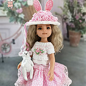 Clothes for Paola Reina dolls.Pink and grey set.Hat and jacket