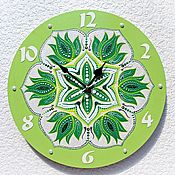 Для дома и интерьера handmade. Livemaster - original item Mandala-Lotus Flower Hand-painted Wall Clock. Handmade.