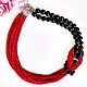 Red coral and black agate necklace ' Carmen'. Necklace. LuckyStone. My Livemaster. Фото №4