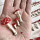 Fly agaric made of polymer clay mini mushrooms doll miniature for toys, Miniature plants and flowers, Moscow,  Фото №1