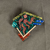 Украшения handmade. Livemaster - original item Stone mosaic brooch 