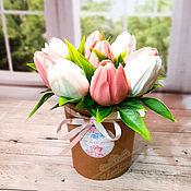 Косметика ручной работы handmade. Livemaster - original item Soap Handmade Tulips spring bouquet as a gift to buy. Handmade.