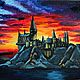 Oil painting 'Sunset over Hogwarts' Harry Potter Hogwarts. Pictures. HappyFingers Movie store (happyfingers). My Livemaster. Фото №6
