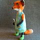 Fox felted in a sundress. Felted Toy. lilu. My Livemaster. Фото №4
