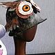 Банная шапка Филин. Шапочка для бани Сова. Валяная шапка. Банные принадлежности. Весёлый войлок. Ярмарка Мастеров.  Фото №6