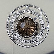 Украшения handmade. Livemaster - original item Silver ring with rauchtopaz 11 mm. Handmade.