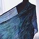 Order Women's Silk Scarf Blue Green Black Pressed Stole. Silk scarves gift for Womans. Livemaster. . Scarves Фото №3