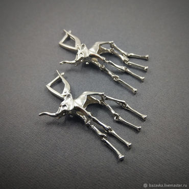 ручной работы. Ярмарка Мастеров - ручная работа Серебряные серьги Слоны Дали маленькие. Handmade.