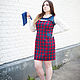 Order Plaid sundress - red and blue. AVS -dressshop. Livemaster. . Sundresses Фото №3
