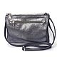 Silver crossbody bag made of leather-clutch with a strap over the head, Crossbody bag, Moscow,  Фото №1