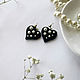 Embroidered white pea Heart earrings, fashion earrings. Earrings. Zveva. My Livemaster. Фото №5