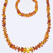 The spiral bracelet made of amber
