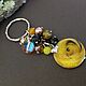 Keychain in yellow and black shades.Natural stones, Key chain, Barnaul,  Фото №1