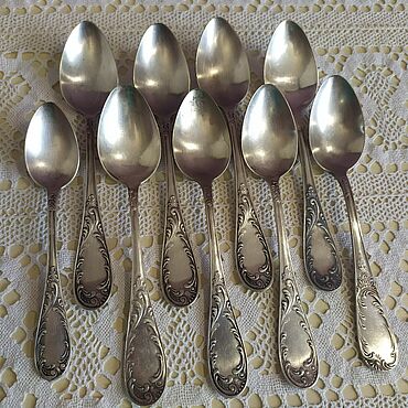 Сувениры и подарки ручной работы. Ярмарка Мастеров - ручная работа 1950 -е. Кольчугино. Мельхиоровые крупные ложки. Handmade.