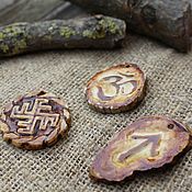 Русский стиль handmade. Livemaster - original item Carved elk horn pendants. In the presence and under the order.. Handmade.