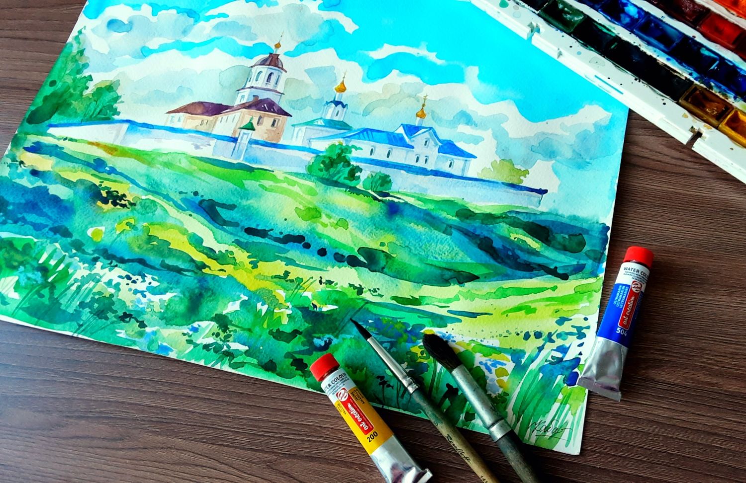 Акварельная картина Суздаль летом – заказать на Ярмарке Мастеров ...
