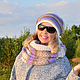 Зимний женский комплект двойная шапка + снуд "Сирень", Шапки, Москва,  Фото №1
