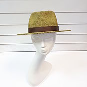 Аксессуары handmade. Livemaster - original item Fedor`s Straw Hat. Color olive. Handmade.