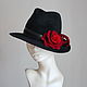 Шляпа велюровая "Le Rouge et le Noir", Шляпы, Александров,  Фото №1