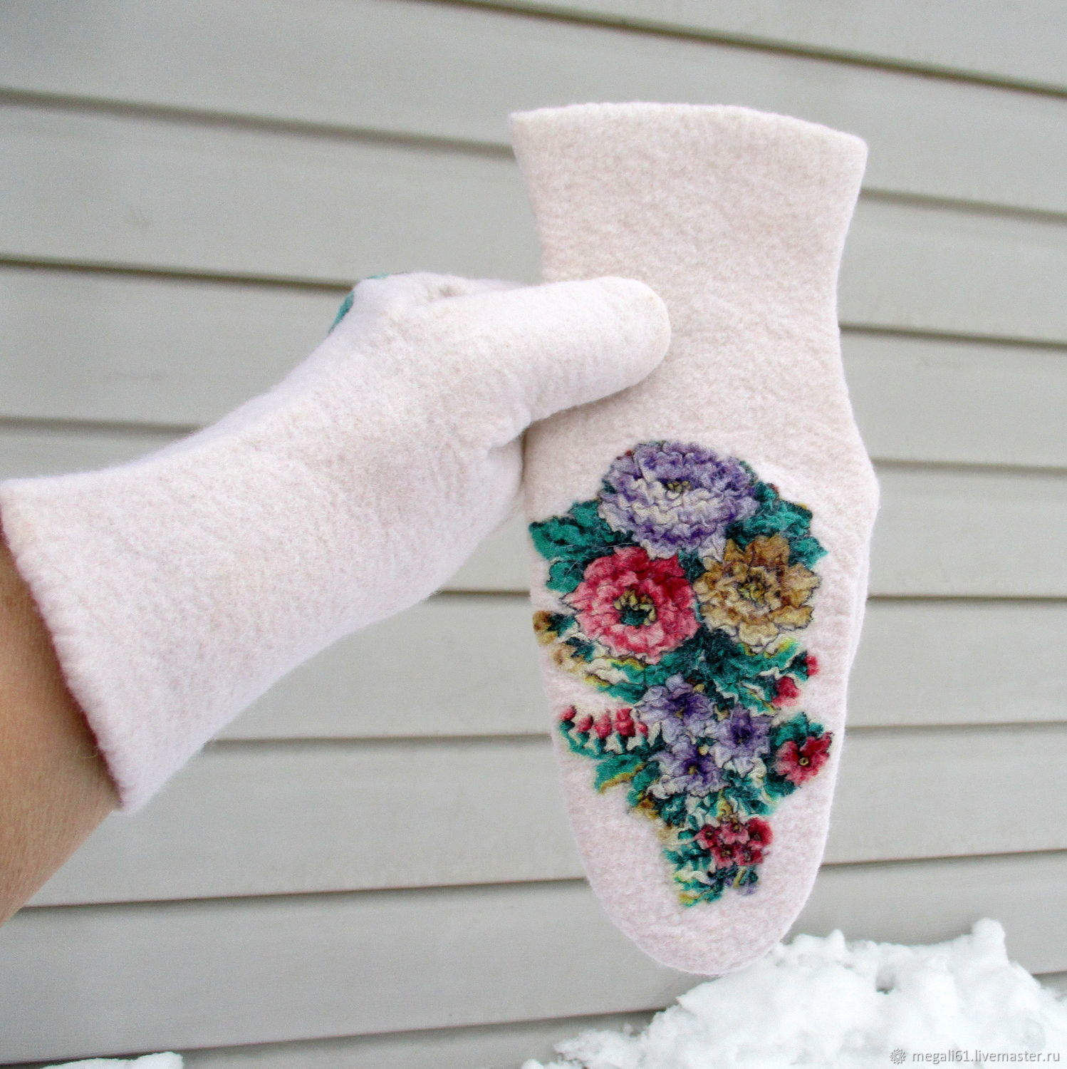 Варежки: Валяные белые варежки. Варежки шерстяные белые. в интернет ...