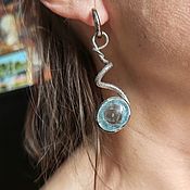 Украшения handmade. Livemaster - original item Earrings classic: Aquamarine 