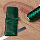 Pencil case made of leather ' Emerald '. Canisters. Blekerman Handmade. My Livemaster. Фото №4