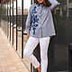 Men's style grey shirt with an ornament. Shirts. NATALINI. My Livemaster. Фото №13
