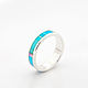 A turquoise ring. Handmade thin circular ring. Rings. ARIEL - MOSAIC. My Livemaster. Фото №4