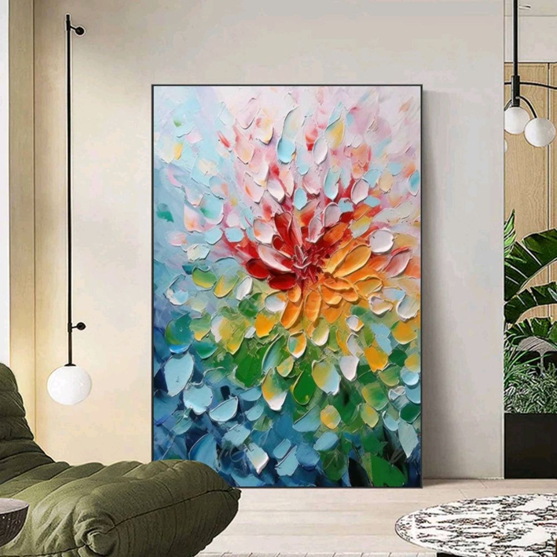 Картины Абстракция для интерьера Большая картина маслом Цветы Купить в ...